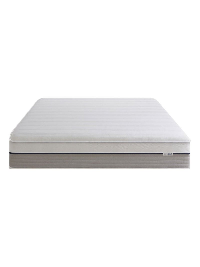 Bleu Câlin - Matelas mousse viscoélastique confort ferme - épaisseur 25cm Confortable Premium Blanc Gris Bleu - Kiabi