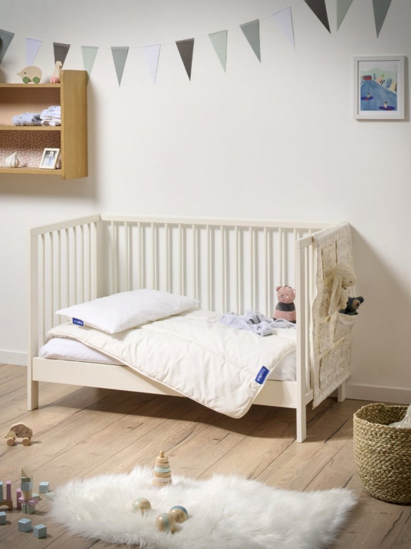 Bleu Câlin - Oreiller Bébé Moelleux 40x60cm coton bio Blanc - Kiabi