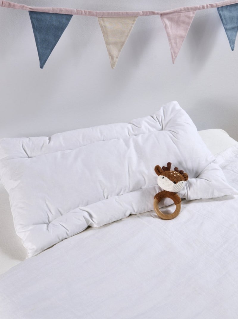 Bleu Câlin - Oreiller Bébé Moelleux Plat 40x60cm Anti-acariens Blanc - Kiabi