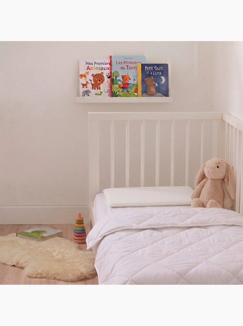 Bleu Câlin - Oreiller Enfant mi-ferme 40x60cm Spécial 3-5 ans Blanc - Kiabi