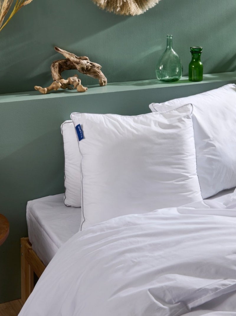 Bleu Câlin - Oreiller ferme sensation duvet premium Blanc - Kiabi