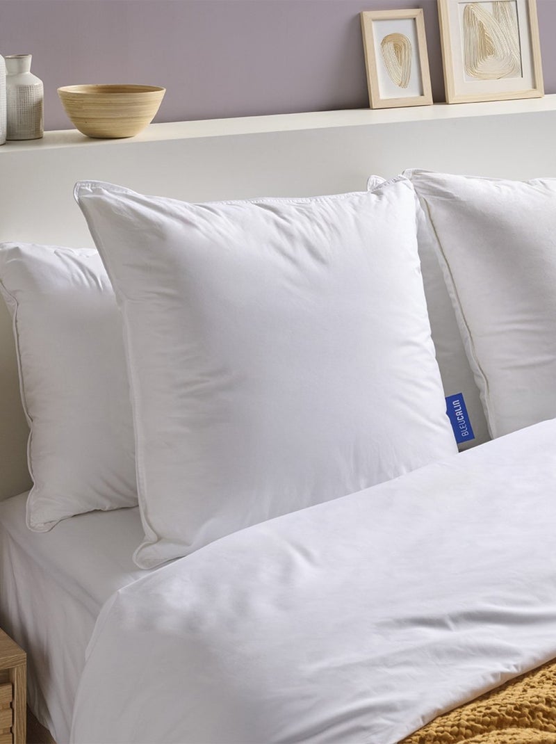 Bleu Câlin - Oreiller souple Duo duvet canard microfibre Blanc - Kiabi