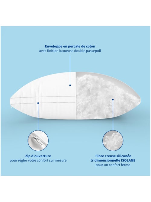 Bleu Câlin - Oreiller souple sensation duvet gonflant - Kiabi Bleu Câlin - Oreiller souple sensation duvet gonflant - Kiabi