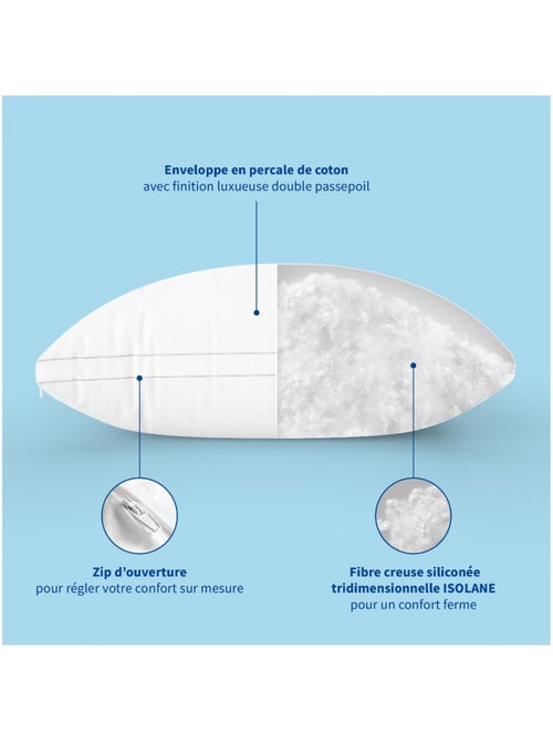 Bleu Câlin - Oreiller souple sensation duvet gonflant - Kiabi Bleu Câlin - Oreiller souple sensation duvet gonflant - Kiabi