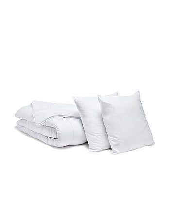 Bleu Câlin - Pack Économique Couette Tempérée + 1 ou 2 Oreillers Moelleux