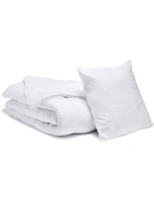 Bleu Câlin - Pack Économique Couette Tempérée + 1 ou 2 Oreillers Moelleux - Kiabi Bleu Câlin - Pack Économique Couette Tempérée + 1 ou 2 Oreillers Moelleux - Kiabi