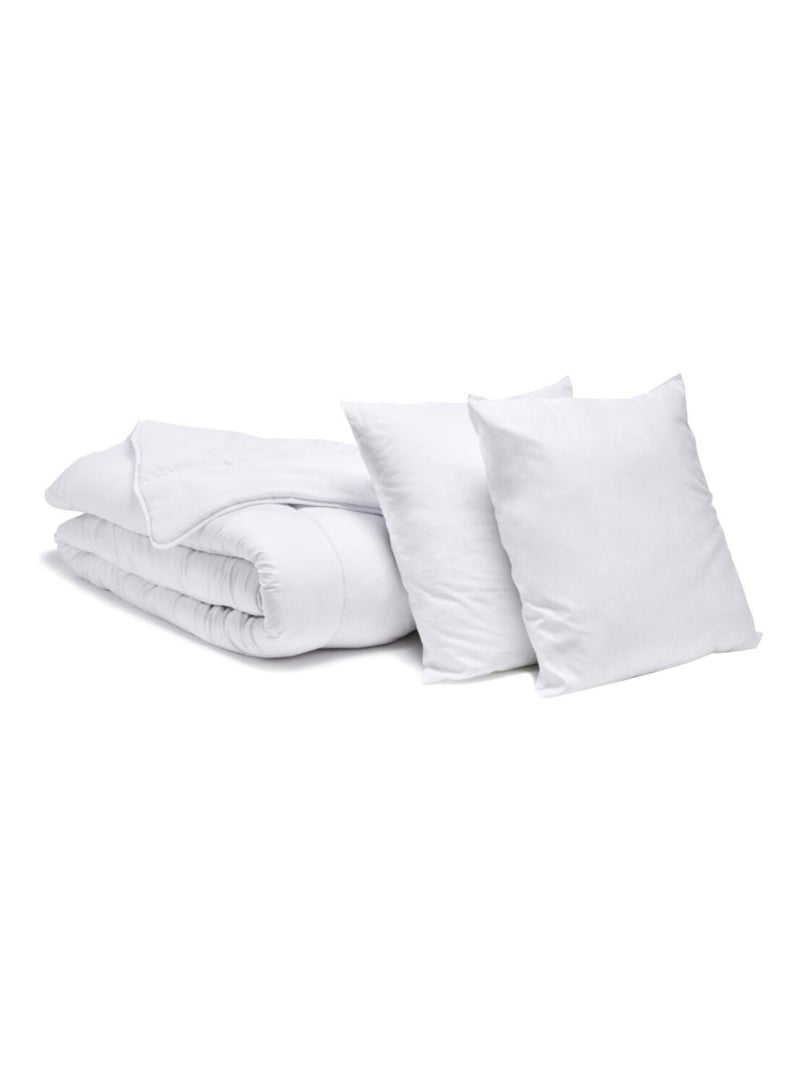 Bleu Câlin - Pack Économique Couette Tempérée + 1 ou 2 Oreillers Moelleux Blanc - Kiabi