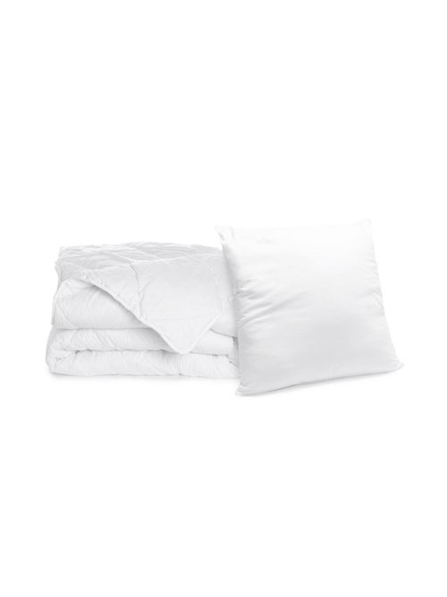 Bleu Câlin - Pack Lavable à 95 Couette Chaude + 1 ou 2 Oreillers Moelleux - Kiabi Bleu Câlin - Pack Lavable à 95 Couette Chaude + 1 ou 2 Oreillers Moelleux - Kiabi
