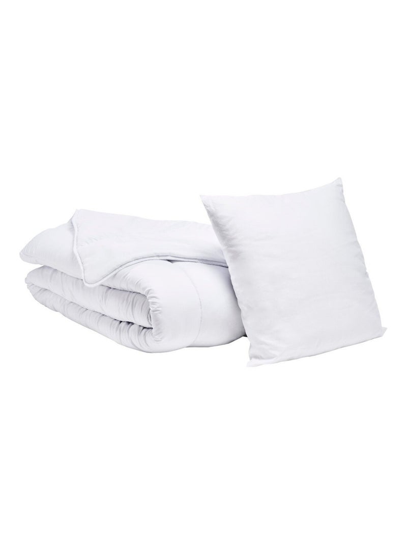 Bleu Câlin - Pack Lavable à 95 Couette Chaude + 1 ou 2 Oreillers Moelleux Blanc - Kiabi