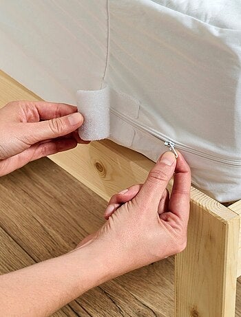 Bleu Câlin - Pack Protège-matelas + 1 ou 2 Protège Oreillers Anti-punaises de Lit