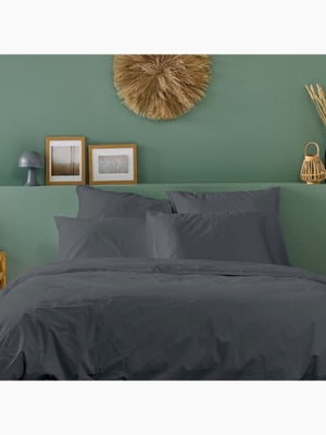 Parure De Lit 4 Pièces En Percale De Coton Peigné - 80 Fils/cm², Certifiée Oeko-TEX, Drap Housse 160x200 Cm