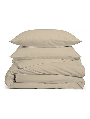 Bleu Câlin - Parure de lit unie Percale de coton 80 fils/cm²