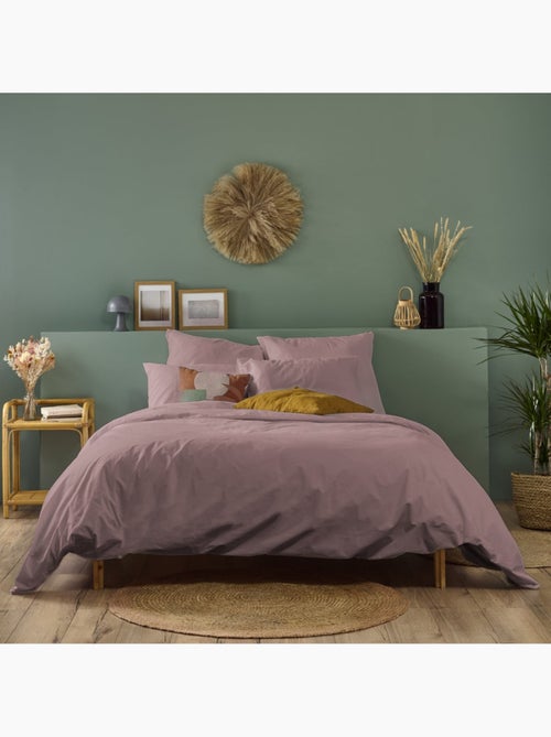 Bleu câlin - parure de lit unie percale de coton 80 fils/cm² - Kiabi Bleu câlin - parure de lit unie percale de coton 80 fils/cm² - Kiabi