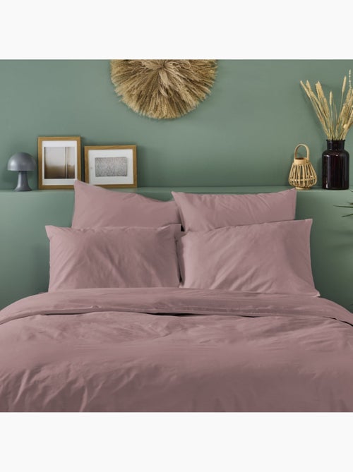 Bleu câlin - parure de lit unie percale de coton 80 fils/cm² - Kiabi Bleu câlin - parure de lit unie percale de coton 80 fils/cm² - Kiabi