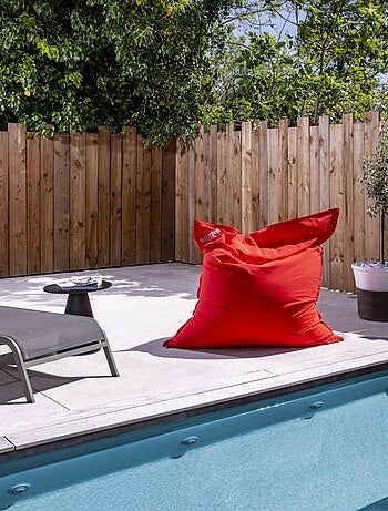 Bleu Câlin - Pouf géant XL d'extérieur résistant aux UV - Gris perle 130x165cm