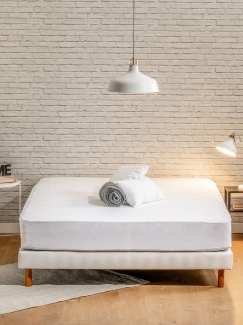 Bleu Câlin - Protège matelas Molleton Anti-acariens - Kiabi