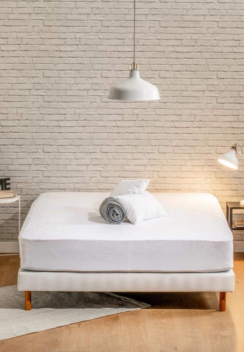 Bleu Câlin - Protège matelas Molleton Anti-acariens Blanc Blanc - Kiabi
