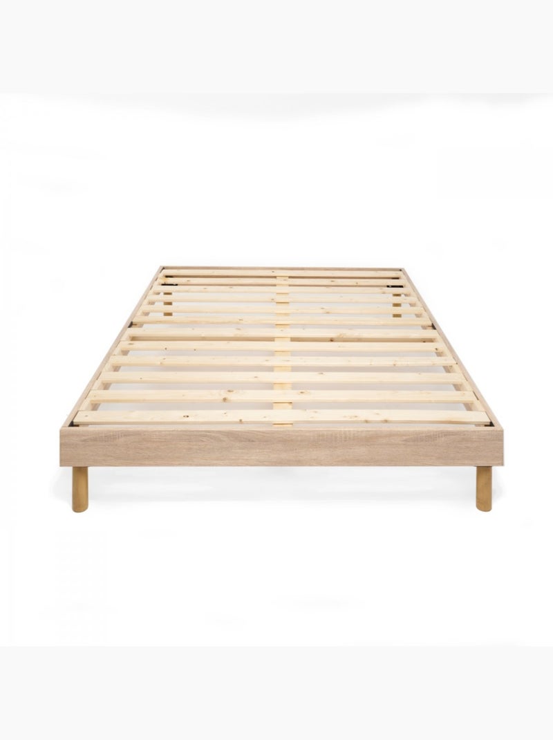 Bleu Câlin - Sommier kit à lattes avec pieds - Fabriqué en Belgique Bois naturel - Kiabi