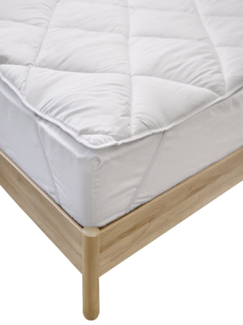 Bleu Câlin - Surmatelas moelleux anti-acariens Blanc - Kiabi