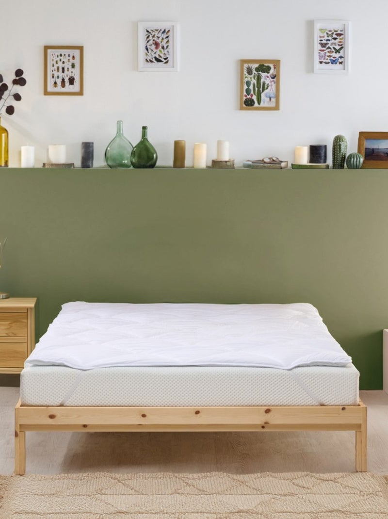 Bleu Câlin - Surmatelas moelleux anti-acariens Blanc - Kiabi
