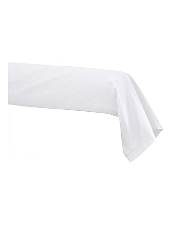 Bleu Câlin - Taie de traversin unie Percale de coton 80 fils/cm²