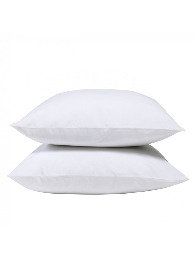 Bleu Câlin - Taie d'oreiller unie Percale de coton 80 fils/cm² Blanc - Kiabi