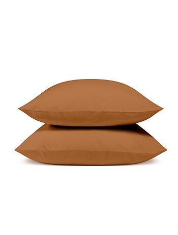Bleu câlin - taie d'oreiller unie percale de coton 80 fils/cm²