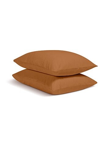 Bleu Câlin - Taie d'oreiller unie Percale de coton 80 fils/cm²