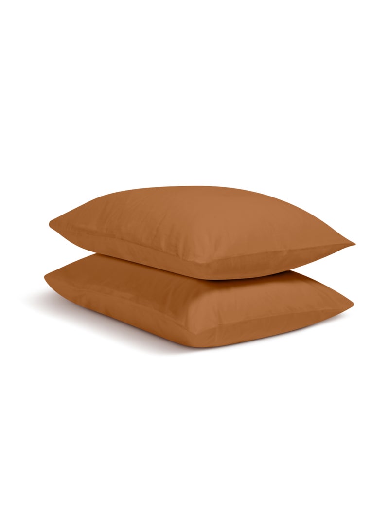 Bleu Câlin - Taie d'oreiller unie Percale de coton 80 fils/cm² Terracotta - Kiabi