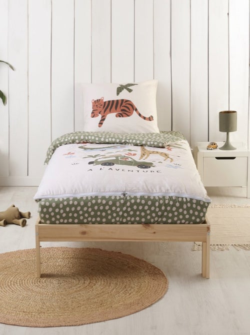 Bleu Câlin Caradou® Jungle Parure de Lit Enfant : Couchage Tout-en-Un avec Couette - 90x190cm - Kiabi