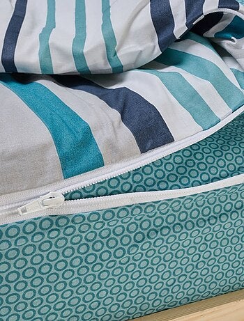 Bleu Câlin Caradou® Ritmo Parure de Lit Enfant : Couchage Tout-en-Un avec Couette - 90x190cm