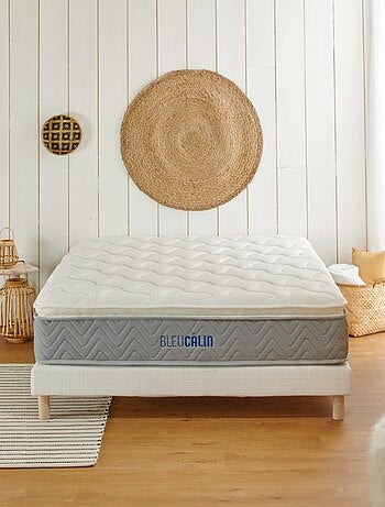 Bleu Câlin Matelas ressorts ensachés, mousse mémoire de forme et 7 zones de confort L'Ideal Premium