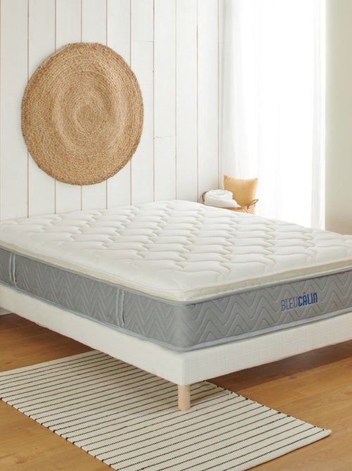 Bleu Câlin Matelas ressorts ensachés, mousse mémoire de forme et 7 zones de confort L'Ideal Premium - Kiabi