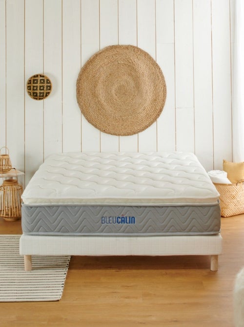 Bleu Câlin Matelas ressorts ensachés, mousse mémoire de forme et 7 zones de confort L'Ideal Premium - Kiabi