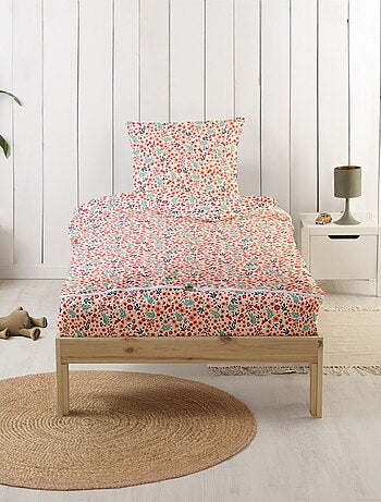 Bleu Câlin Rechange Caradou® Fleurs Parure de Lit Enfant - Sans Couette - 90x190cm