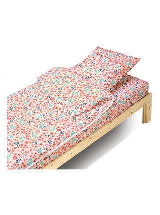 Bleu Câlin Rechange Caradou® Fleurs Parure de Lit Enfant - Sans Couette - 90x190cm