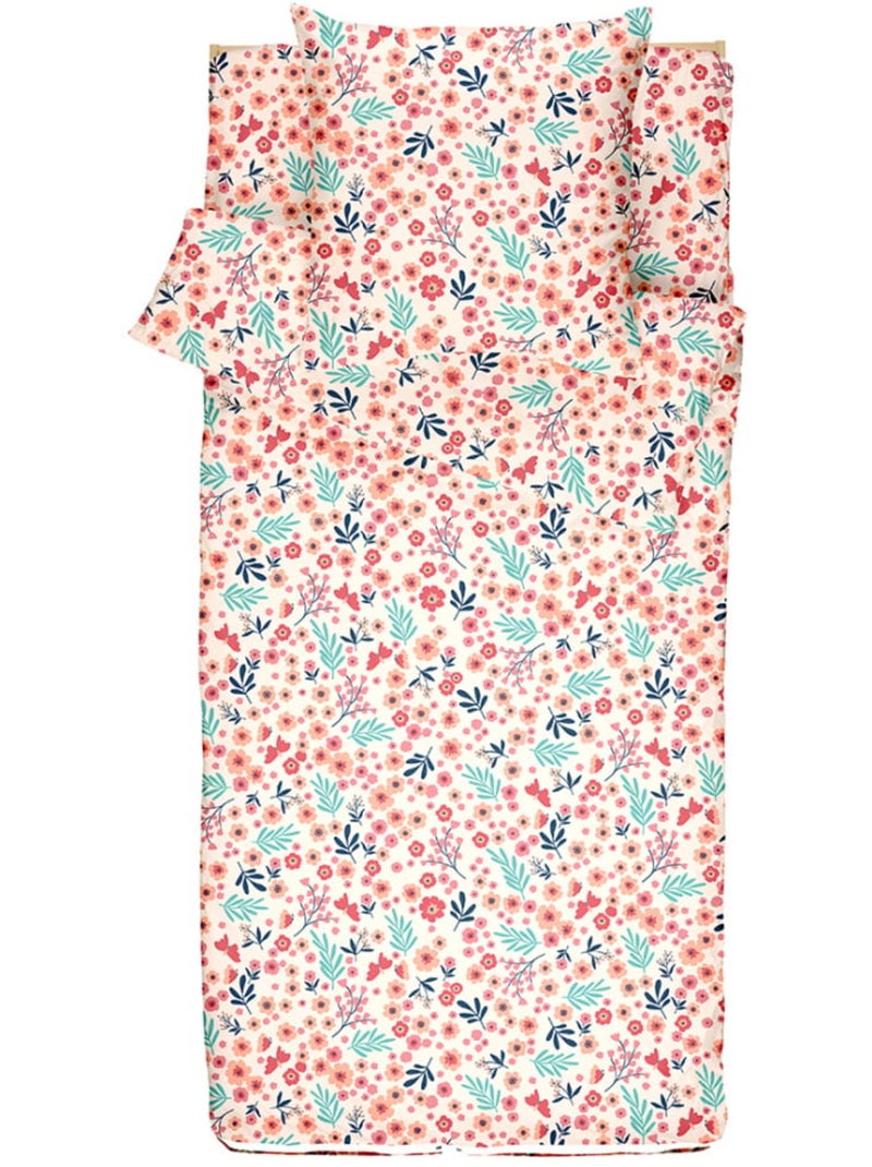 Bleu Câlin Rechange Caradou® Fleurs Parure de Lit Enfant - Sans Couette - 90x190cm Rose - Kiabi