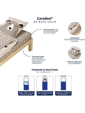 Bleu Câlin Rechange Caradou® Forêt Parure de Lit Enfant - Sans Couette - 90x190cm