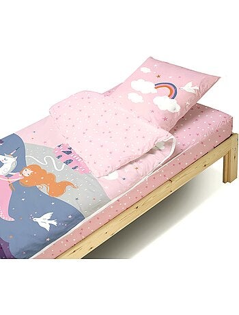 Bleu Câlin Rechange Caradou® Licorne Parure de Lit Enfant - Sans Couette - 90x190cm