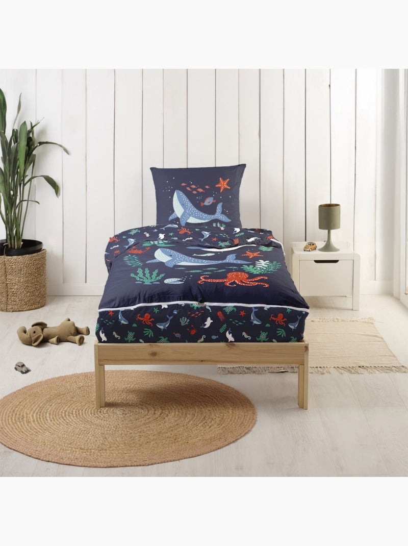 Bleu Câlin Rechange Caradou® Océan Parure de Lit Enfant - Sans Couette - 90x190cm Bleu - Kiabi