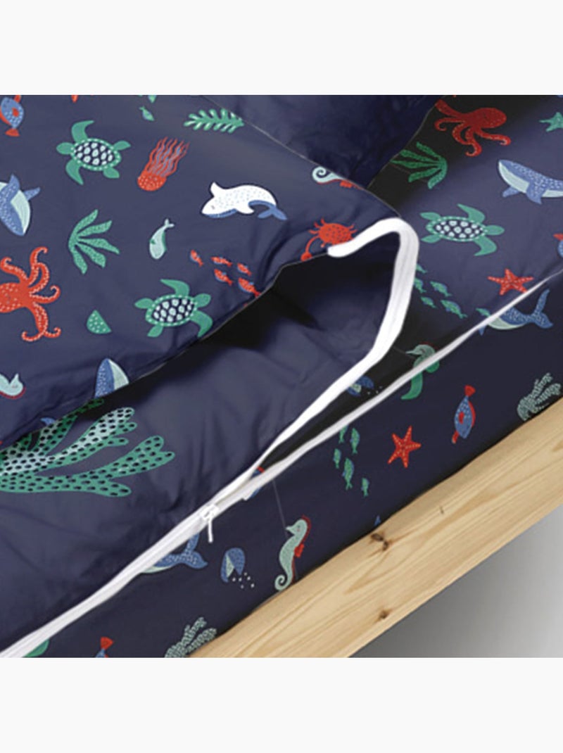 Bleu Câlin Rechange Caradou® Océan Parure de Lit Enfant - Sans Couette - 90x190cm Bleu - Kiabi