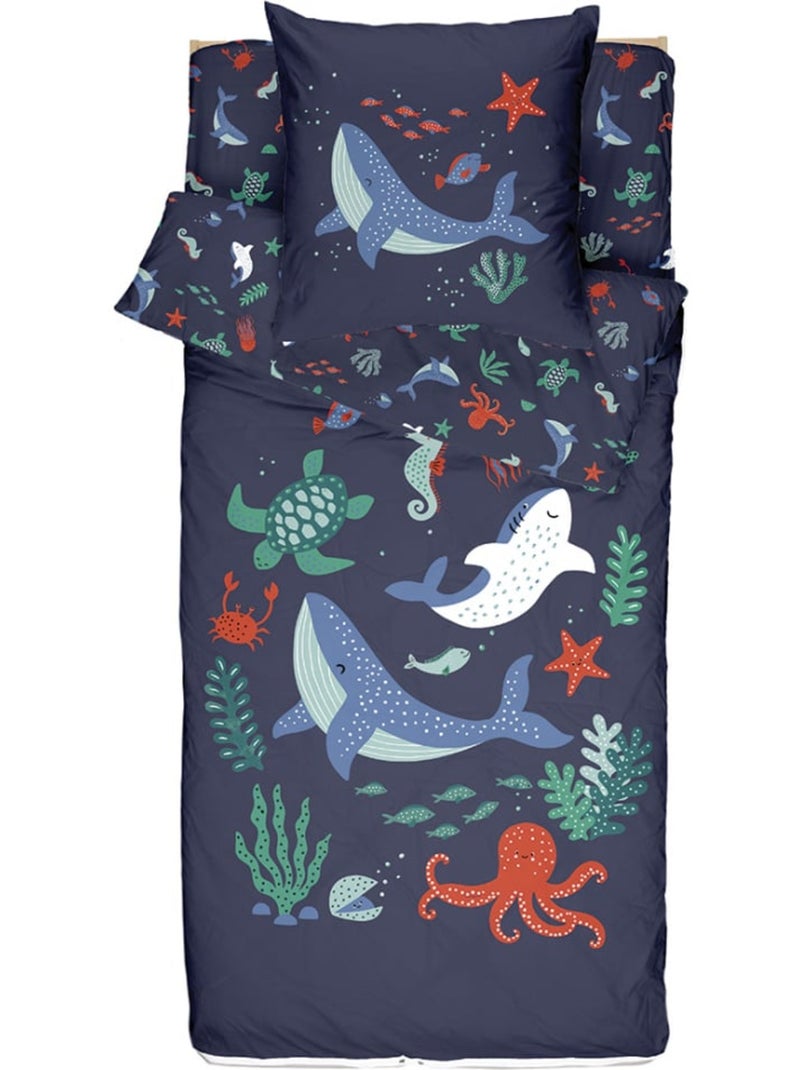 Bleu Câlin Rechange Caradou® Océan Parure de Lit Enfant - Sans Couette - 90x190cm Bleu - Kiabi