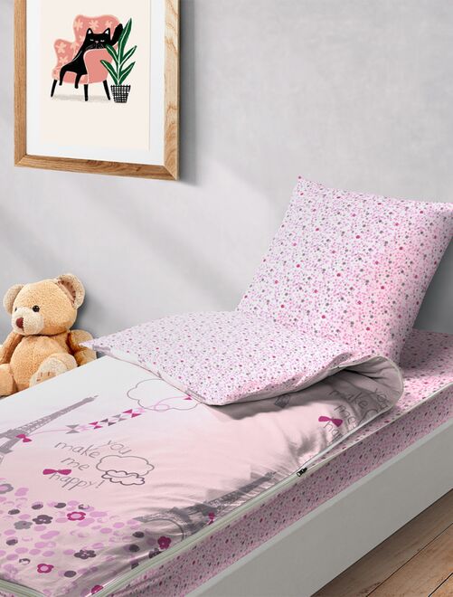 Tour de lit modulable 10 pièces en minky extra doux, MINKY Rose Pour lit  bébé de 60x120 ou 70x140 cm rose - Sevira Kids