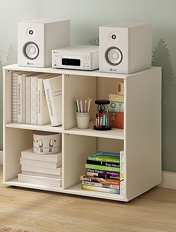 Bloc de rangement 4 cases effet bois COLETTE