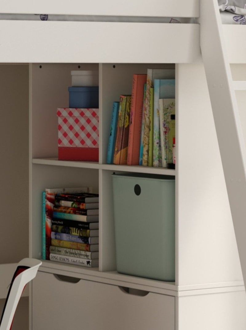 Bloc de rangement 4 cases effet bois  COLETTE Blanc - Kiabi