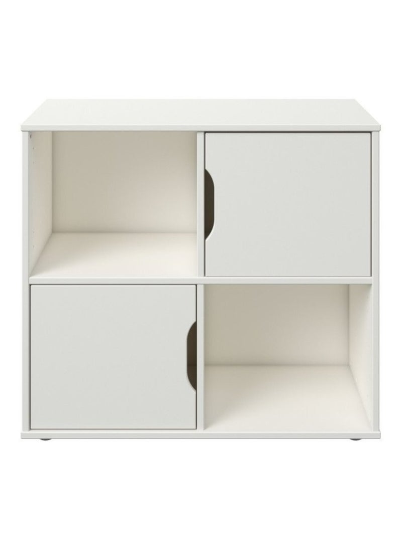 Bloc de rangement 4 casiers effet bois  ARTHUR Blanc - Kiabi