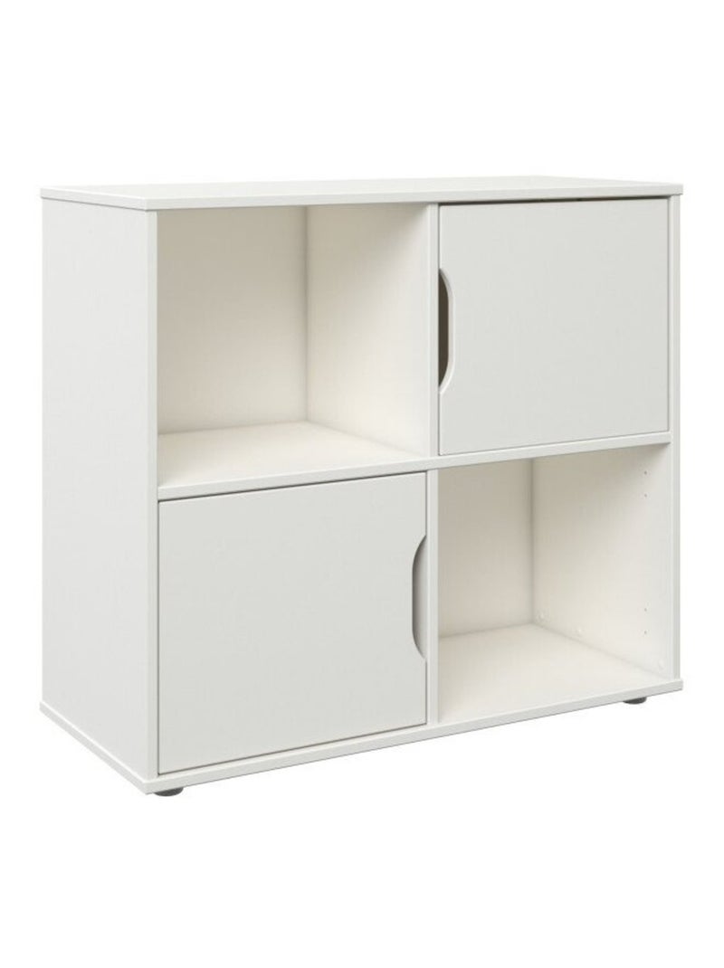 Bloc de rangement 4 casiers effet bois  ARTHUR Blanc - Kiabi