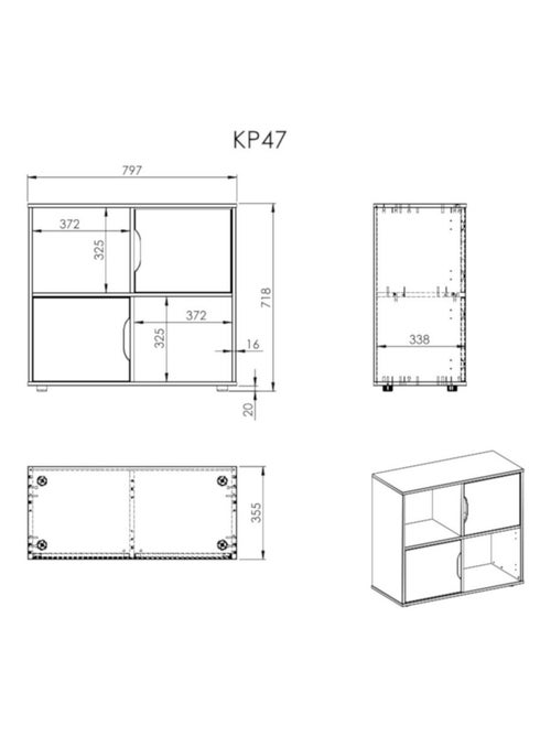 Bloc de rangement 4 casiers effet bois  ARTHUR - Kiabi