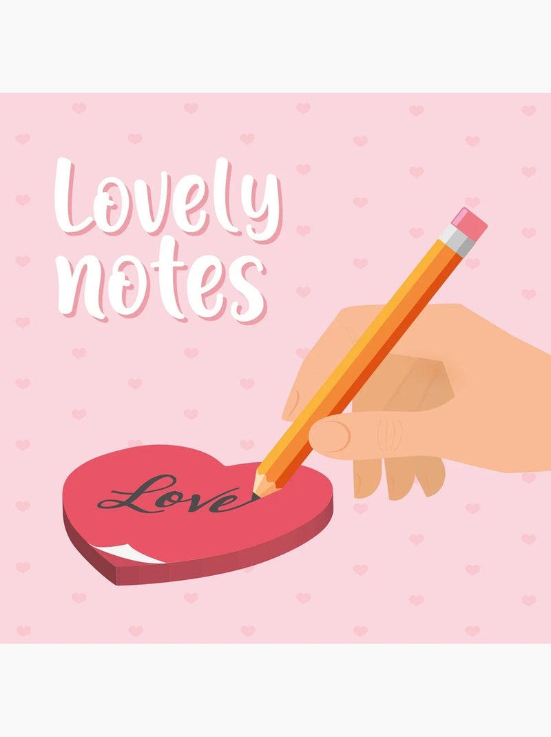 Bloc-Notes Adhésif - Lovely Notes Rose - Kiabi