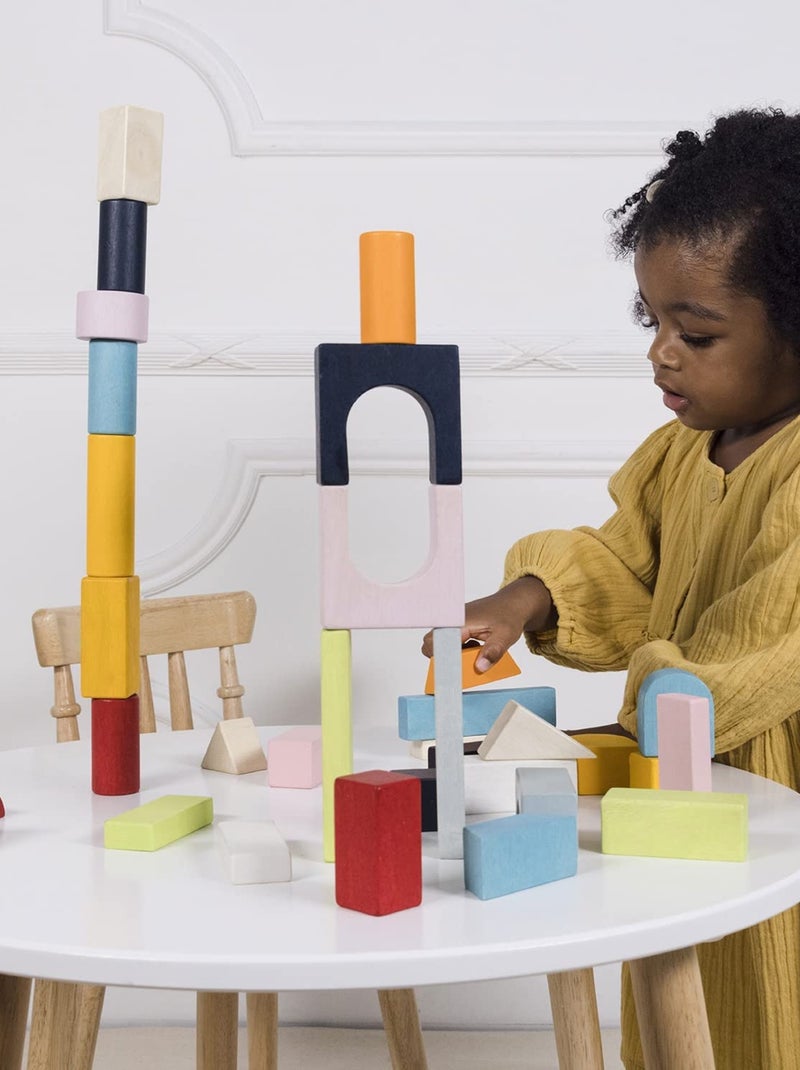 Blocs construction en bois et sac en tissu Beige - Kiabi